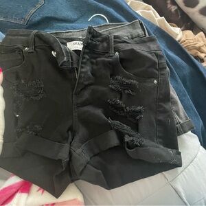 Black Jean Shorts